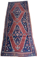 Antique 4 x 10 Caucasian Kazak Armenian Rug Dated 1888 Nat. Dyes Some Distress