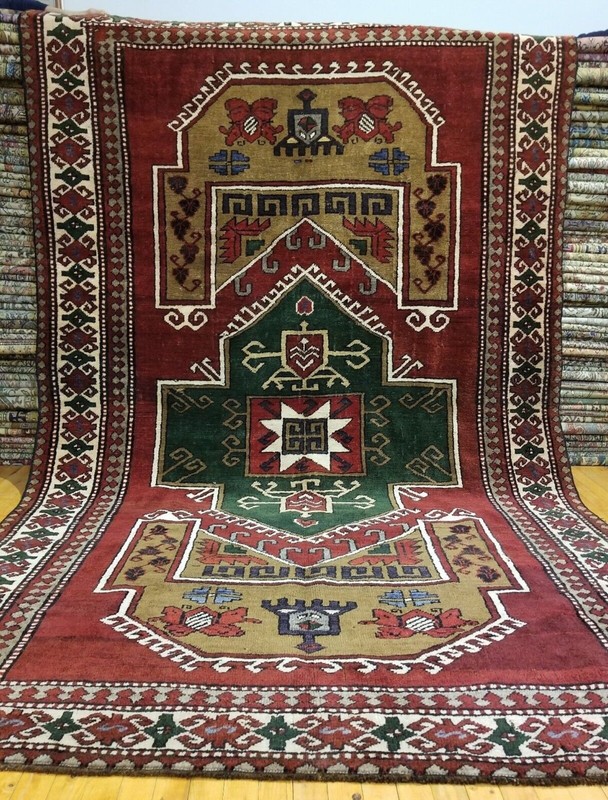 Antique Cr1900-1939's Wool Pile Natural Color Nagorno-Karabahk Area Rug 6x9ft gallery