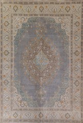Gray Over-dyed Traditional Area Rug 10×13 Hand-knotted Wool for Living Room