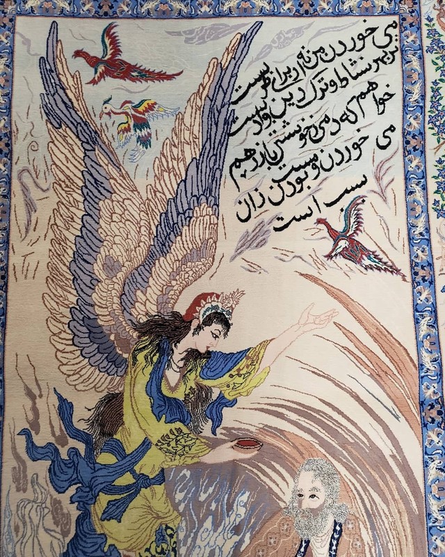 Pictorial Rug 3.6 x 6 Angel Prophet Kork Wool Silk Foundation Wall Hanging Rug gallery