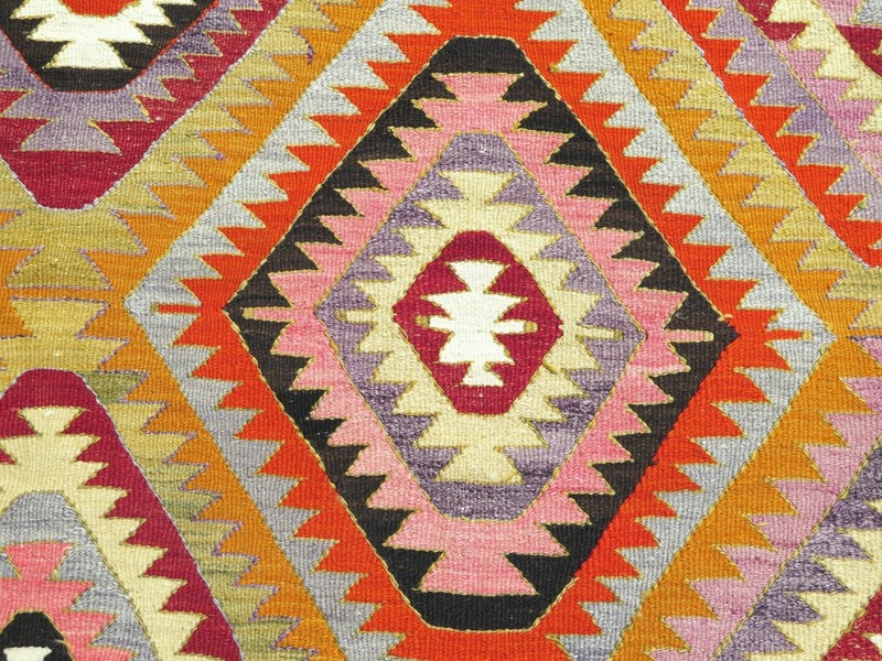 Vintage Turkish Antalya Kilim, Large Rug, Kelim, Area Rug Carpet Teppich 67X107" gallery