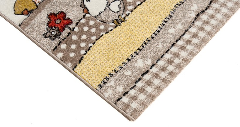 Kids 59 1/8x39 3/8 in Fattoria Maschinengewebter Carpet Rug Beige Cartoons gallery