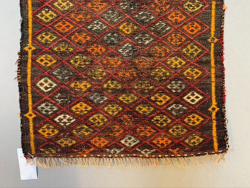Vintage Turkish Mini Kilim 99x52 cm Wool Small Kelim Runner, shabby Chic gallery