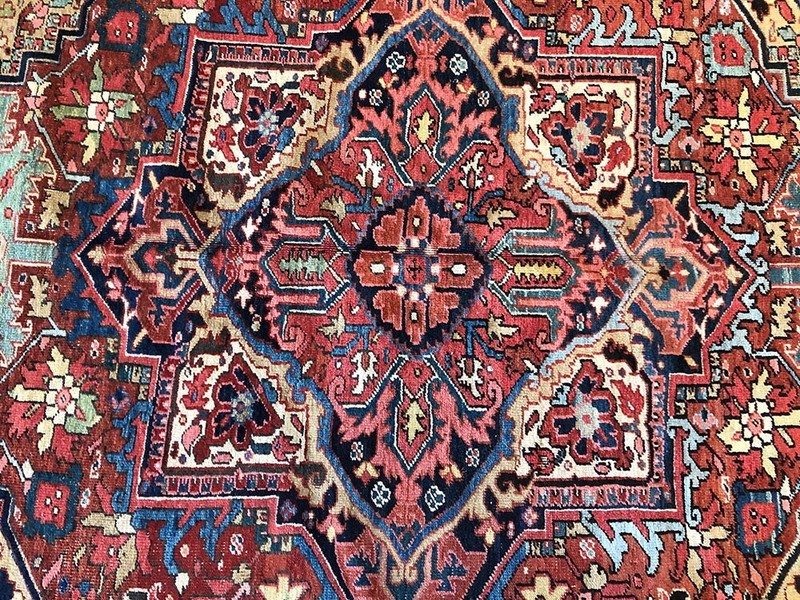 A Gorgeous Antique Decorative Heriz Circa 1920 gallery