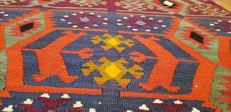 3x12ft Flat-woven Handmade Kilim Runner Rug | Decorative Runner Rug 3x12ft gallery
