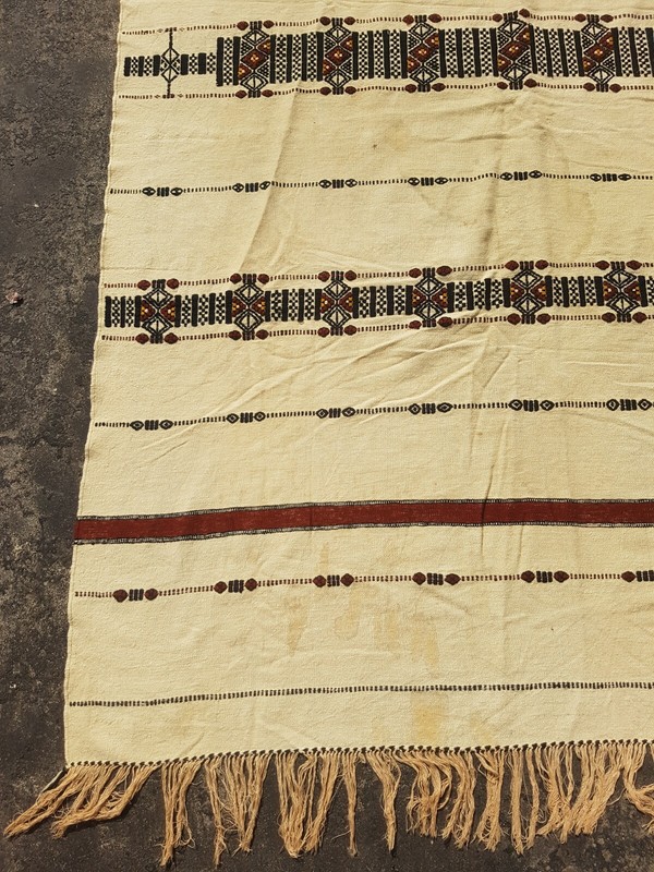 Vintage Handmade Fulani Traditional Wool Kilim Rug Carpet 223x146 cm gallery