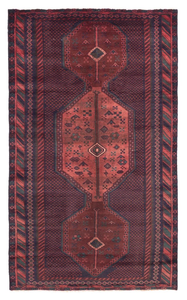 Vintage 4'3" x 7'9" Traditional Hand Knotted Vegetable Dye Wool Area Rug