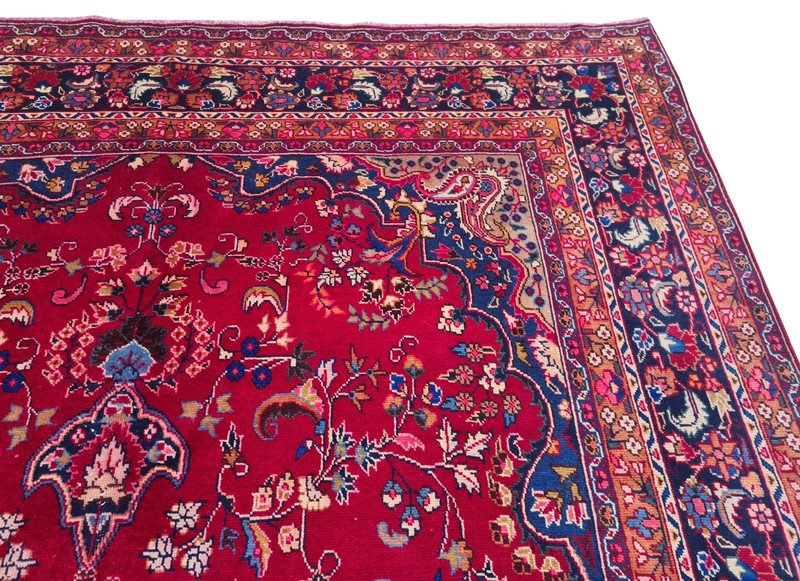 Genuine Hand Knotted Vintage Mashoud Wool Area Rug 12 x 8 Ft gallery