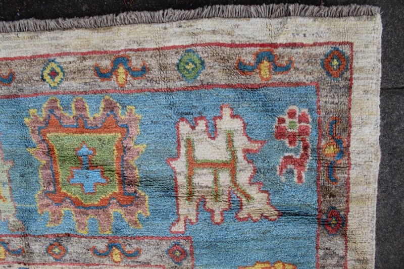 Vintage Traditional Hand Made Turkish Oushak Oriental Wool White Carpet 421x308 gallery