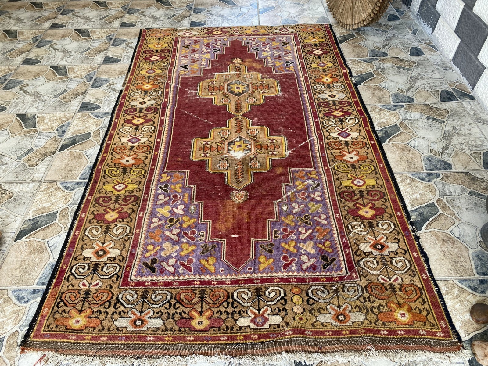 Vintage Turkish Oushak Rug | 4 x 6 ft | Farmhouse Handmade Floral Wool Area Rug gallery