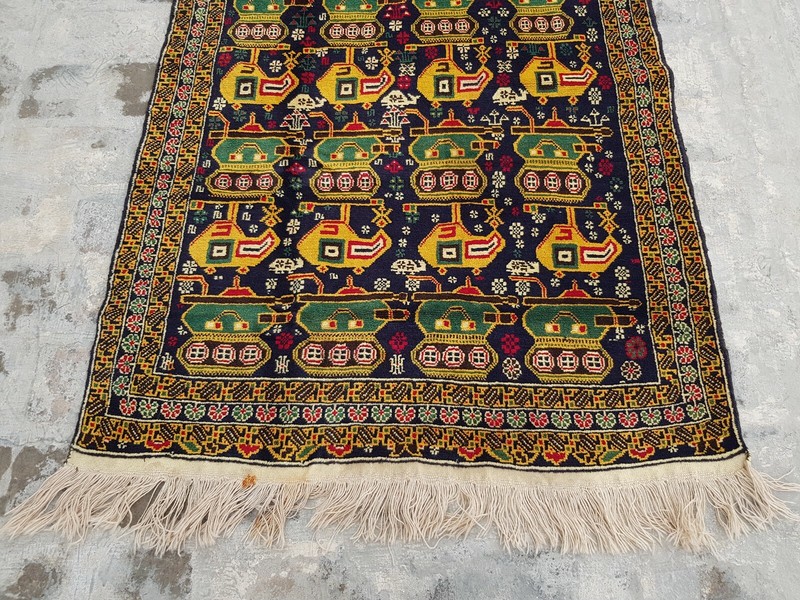 6'7"×3'7" Ft Baloch War Rug Handmade Afghan War Rug Tribal zakan Rug Tanks gallery