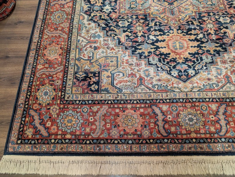 Karastan Rug 8.8 x 10.6, Navy Heriz #700/701, Wool, Discontinued gallery