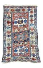 Antique Hand Knotted Authentic Caucasian Kazakh 100% wool Rug Size 3x5ft