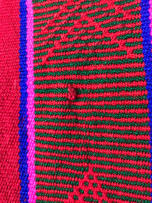 Woven Bright Ethnic Colorful Saddle Blanket Rug or Wall Hanging - Estate Item gallery