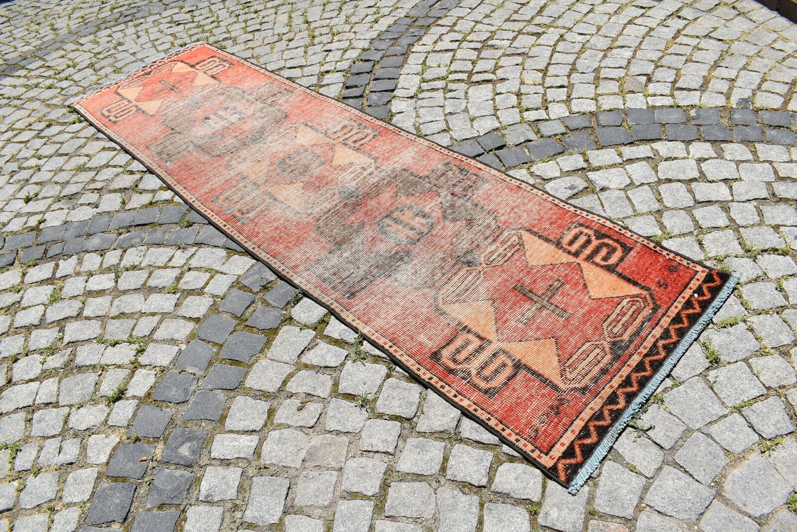 Turkish Oushak Rug 2'7 x 9'8 ft. Vintage Anatolian Corridor Runner Hallway Rug gallery