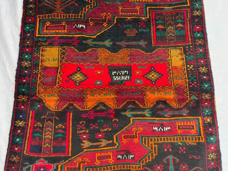 3.1x4.2 ft Vintage Afghan Rug – Hand Knotted Tribal Wool War Carpet, Unique Rug gallery