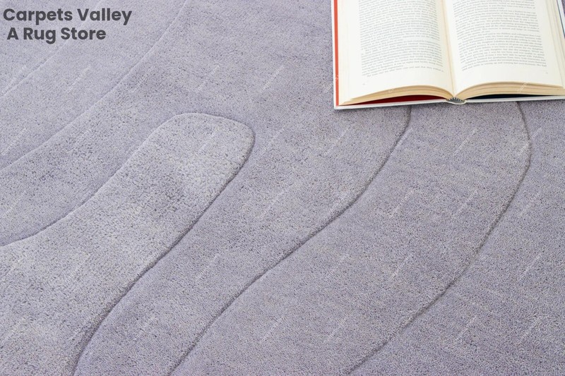 AMOEBA LAVENDER Hand-Tufted Wool Handmade Area Rug Carpet for Home Living Room gallery