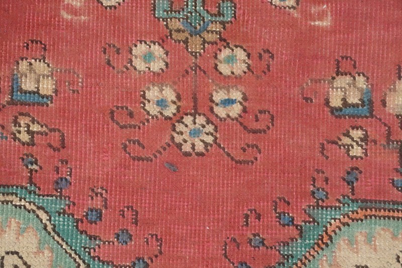 Vintage Handmade Traditional Rug 4x6 Red Medallion Design Wool Oriental Carpet gallery