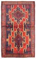 Vintage Hand-Knotted Area Rug 3’9″ x 6’4″ Traditional Oriental Wool Carpet