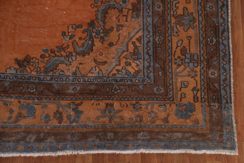 Traditional Orange Wool Area Rug 8x12 Ft Handmade Medallion Living Room Rug gallery