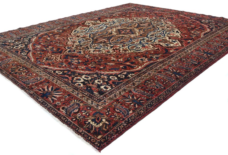 Semi-Antique Floral Handmade Wool Oriental Dining Room Carpet Rug 9'10X12'6 ft gallery