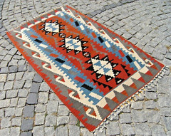 Turkish Rug 43” x 69” Vintage Anatolian Kayseri Rug Organic Wool Area Kilim