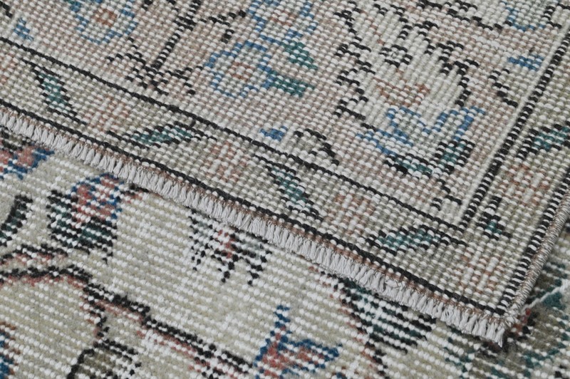 Vintage Turkish Oushak Rug, Beige 5x8ft, Handmade Wool, Bohemian Anatolian gallery