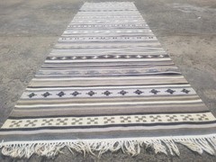 Fine Vintage Traditional Handmade Kattrup Wool Multicolor Kilim 8.2×2.5 ft