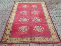 Vintage Turkish Carpet, Area Rugs, Handwoven Floral Large Rug, Teppiche 74″X100″