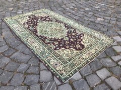 Turkish Antique rug Bohemian Area rug Oushak rug Vintage Rug Handmade Wool rug