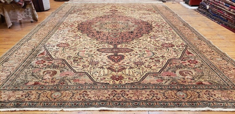 Handknotted Legendary 1960-1970s Vintage Wool Pile Muted Dye Splendid Hereke Rug gallery