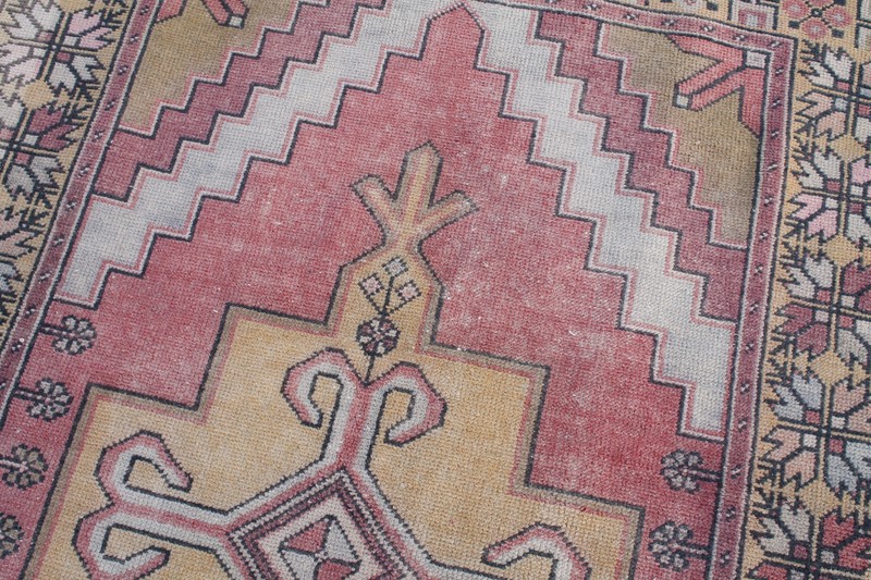 Turkish Rug 58''x110'' Vintage Light Muted Color Rug Oushak Carpet 150x280cm 4x9 gallery
