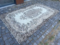 Turkish Vintage Rug, Handmade Wool Rug, Bohemian Large Rug, 6,1 x 9,9 ft