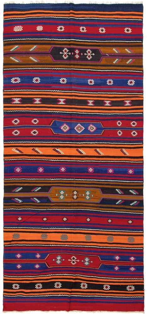 Vintage Hand Woven Area Rug 5'6" x 11'11" Traditional Wool Oriental Carpet