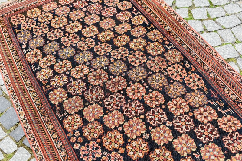 Fabulous Antique Caucasian Rug 44'' x 77'' Collector's Item Low Pile Wool Rug gallery