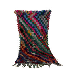 Moroccan Cotton Vintage Berber Rug, Unique Multicolor Home Decor Rug 2’7×6’1 ft