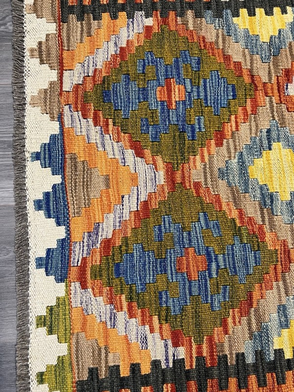 Handmade Kilim Runner wool natural colours Afghan Traditional 298cmx85cm gallery