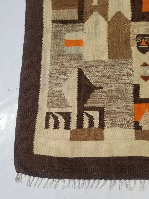 Vintage Traditional Handmade South American Wool Kilim Rug 5.0x2.9ft gallery