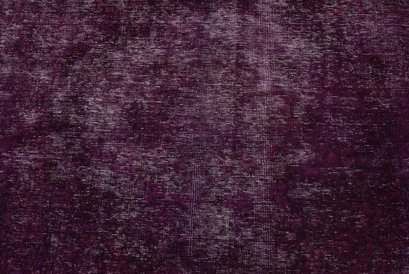 Vintage Overdyed 7’10” x 10’9” Purple Distressed Wool Hand-Knotted Oriental Rug gallery