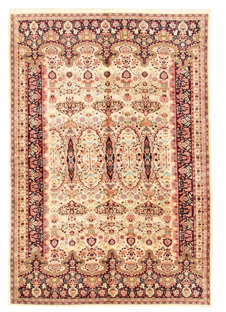 Vintage Hand-Knotted Area Rug 6'11" x 10'0" Traditional Wool Carpet