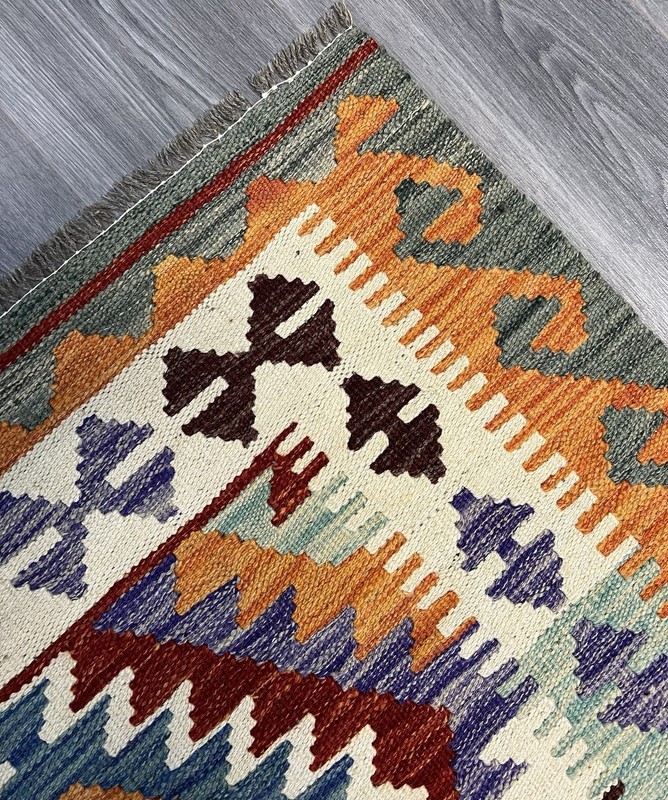 Vintage Kilim Traditional Hand Made Oriental Wool Kilim 4ft11inx3ft 154cmx100cm gallery