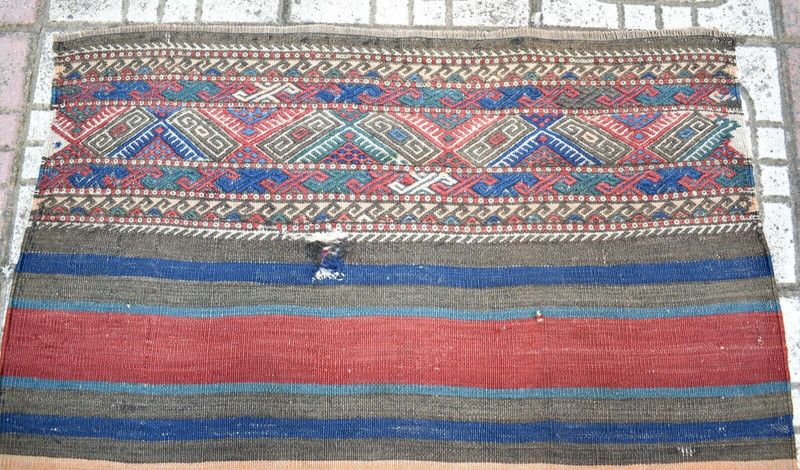 Antique Caucasian Rug 34'' x 80'' Collector's Item Verneh Cicim Rug Natural Dye gallery