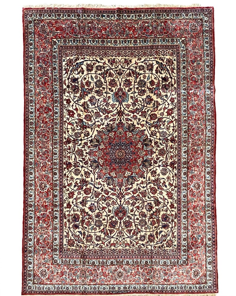 VINTAGE ISPAHAN CARPET HAND MADE EASTERN WOOL RUG BY MEYSAMI 12'1" X 8'5"
