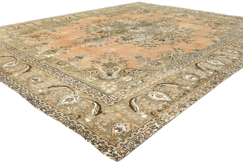 10X12 ft Handmade Semi-Antique Oriental Rug Distressed Medallion Design Carpet gallery