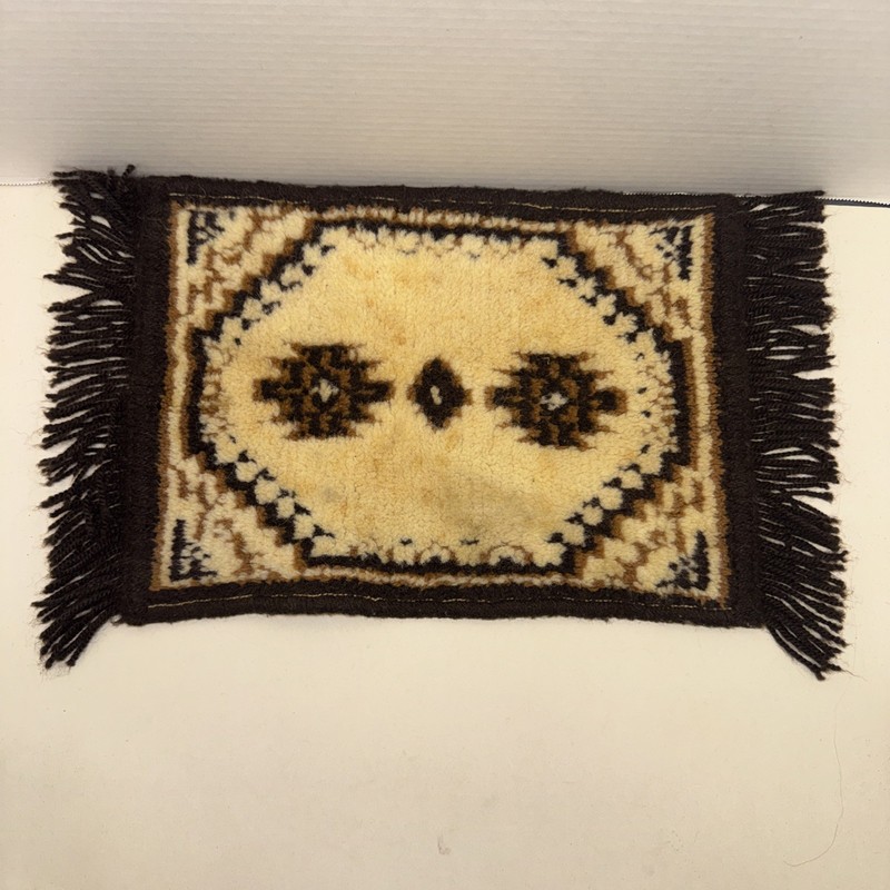 Vintage Handmade Aztec Miniature Wool Rug Brown And Tan Dollhouse Furniture gallery