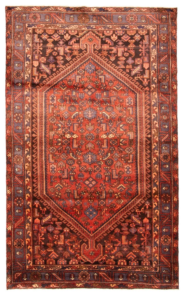 Vintage Hand-Knotted Area Rug 4'10" x 8'1" Traditional Oriental Wool Carpet