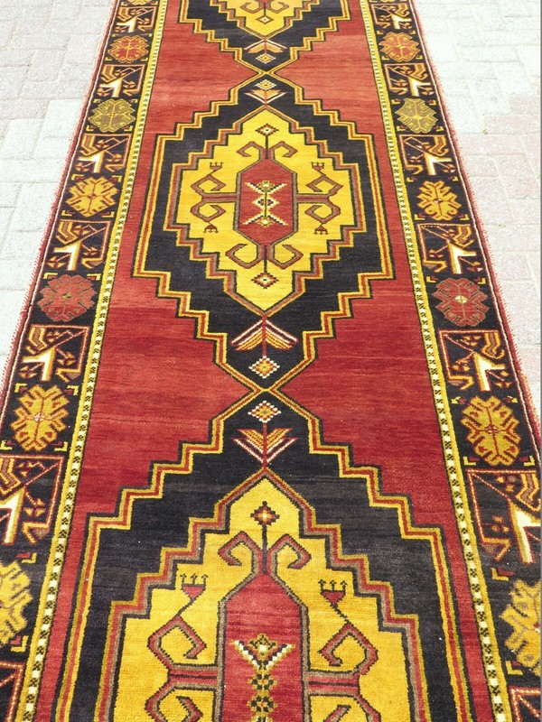 Anatolia Carpet Runner, Aisle Hallway Handmade Wool Rug, Stairs Teppich 45"X167" gallery
