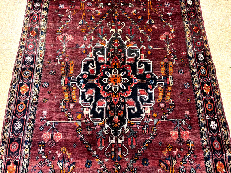 Vintage Nahavand Hand Knotted Wool Tribal Hall Runner 5x11 Red Oriental Area Rug gallery