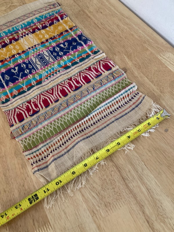 Vintage Handwoven Tribal Kilim Tapestry Wall Hanging Geometric Birds 22" x 11" gallery