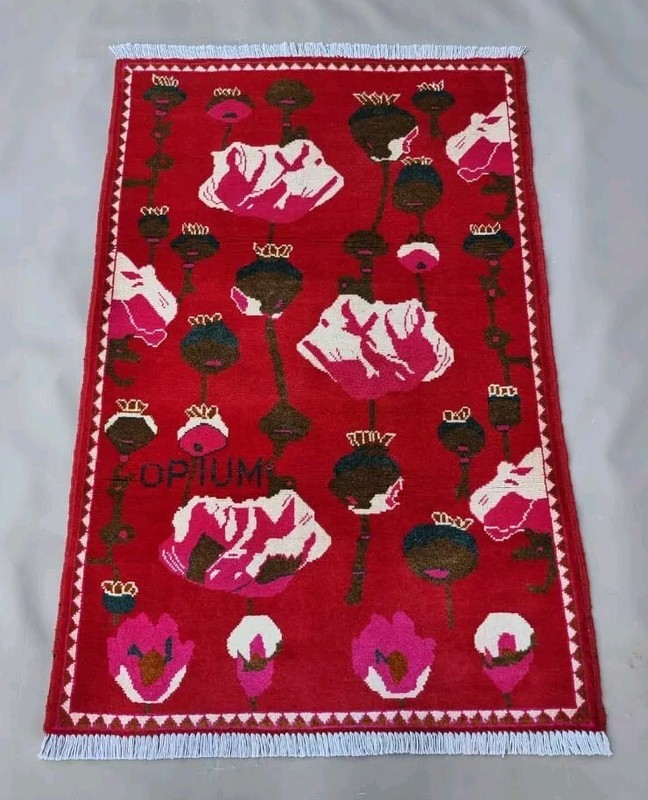 Handmade Afghan Trabal Rug Pictorial Opium historical Rug size 120x80 cm gallery